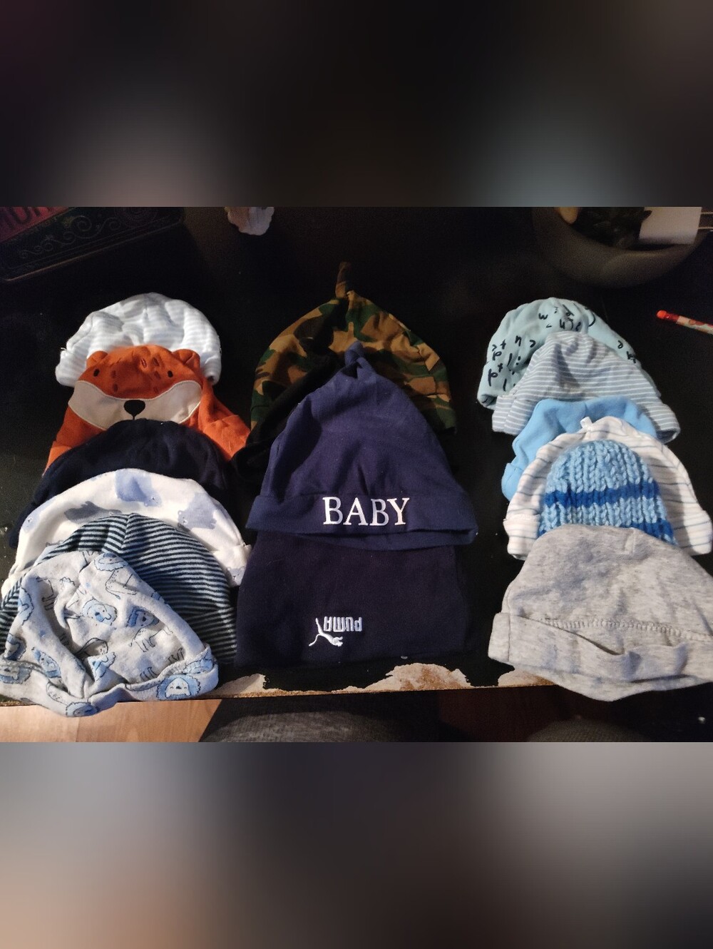 Baby Navy Beanie Hat - BABY Embroidered Kids Accessory